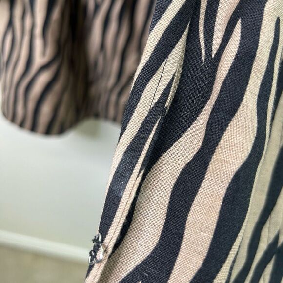 Maggie Barnes 3X Zebra Print Jacket Linen Rayon Plus Size 26/28W Animal Print - Picture 7 of 13